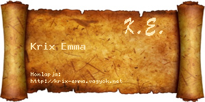 Krix Emma névjegykártya